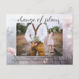 Postal Cambio de planes 2 Daisies rosadas