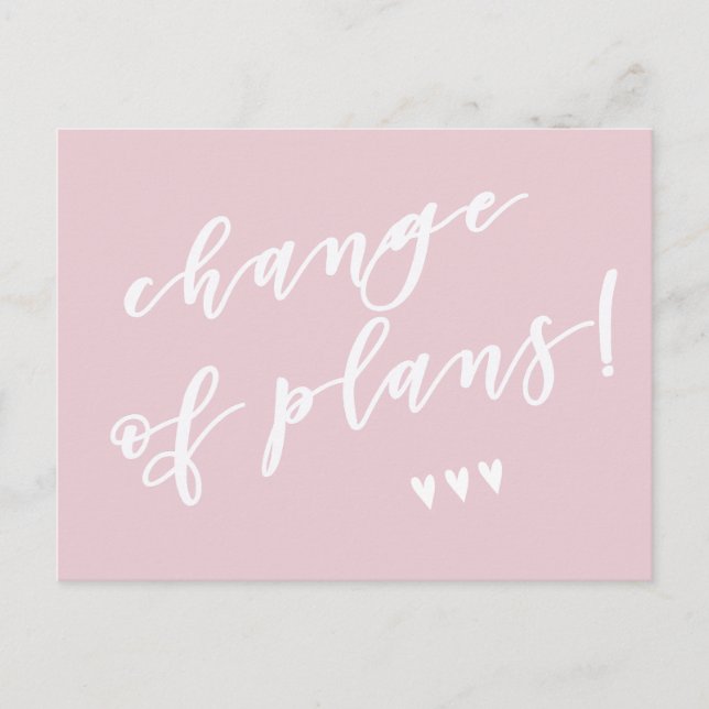 Postal ¡Cambio de planes! Aplazamiento debido a Corona (Anverso)