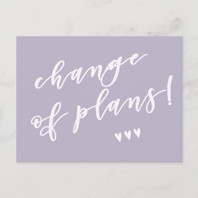 Postal ¡Cambio de planes! Aplazamiento debido a Corona (Anverso)