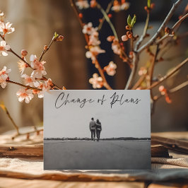 Postal Cambio de planes Boda de fotografía Cambio de fech