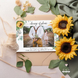 Postal Cambio de planes Girasoles amarillos