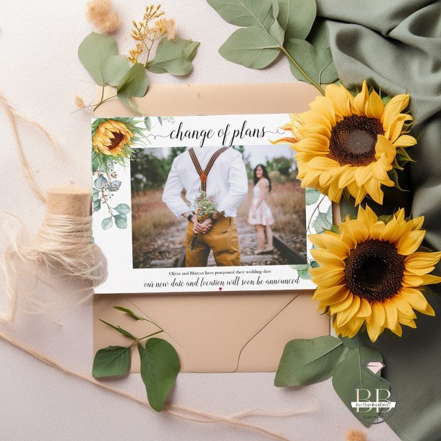 Postal Cambio de planes Girasoles amarillos (Subido por el creador)