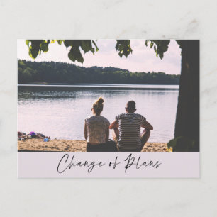 Postal Cambio de Planes Lake View Boda Cambio de fecha