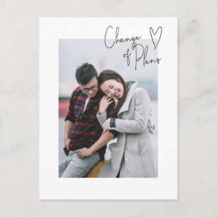 Postal Cambio de planes Simple Script Foto Aplazamiento
