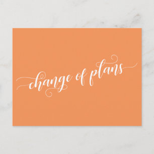 Postal Cambio de planes Tangerine Boda pospuesto