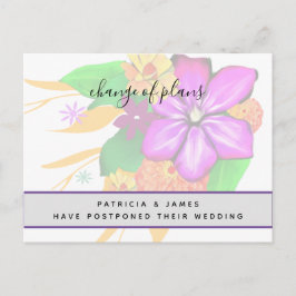 Postal Cambio floral elegante, mágico y audaz de planes