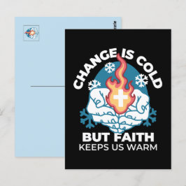 Postal Cambio frío, fuego de fe - Cristiano motivacional
