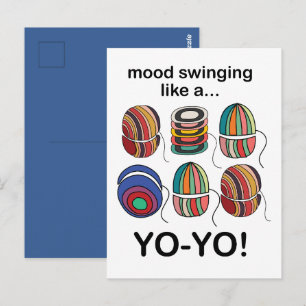 Postal Cambios de humor de Yoyo como un Yo-Yo divertido