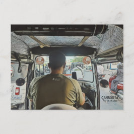 Postal Camboya dentro de un Tuk Tuk, fecha de Personaliza
