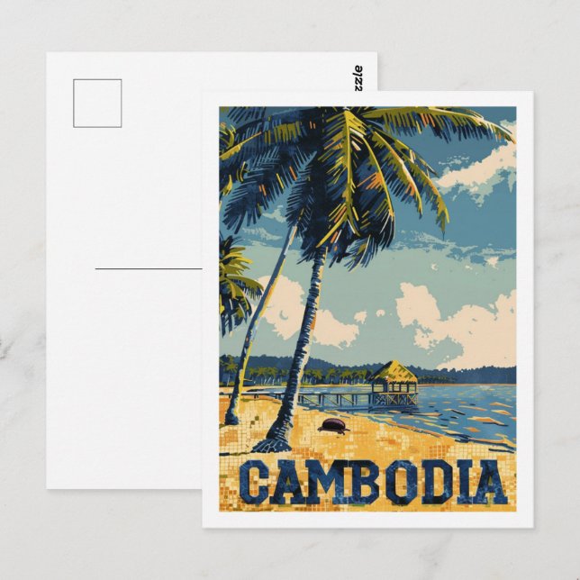Postal Camboya Vintage Famous Travel Place (Anverso / Reverso)