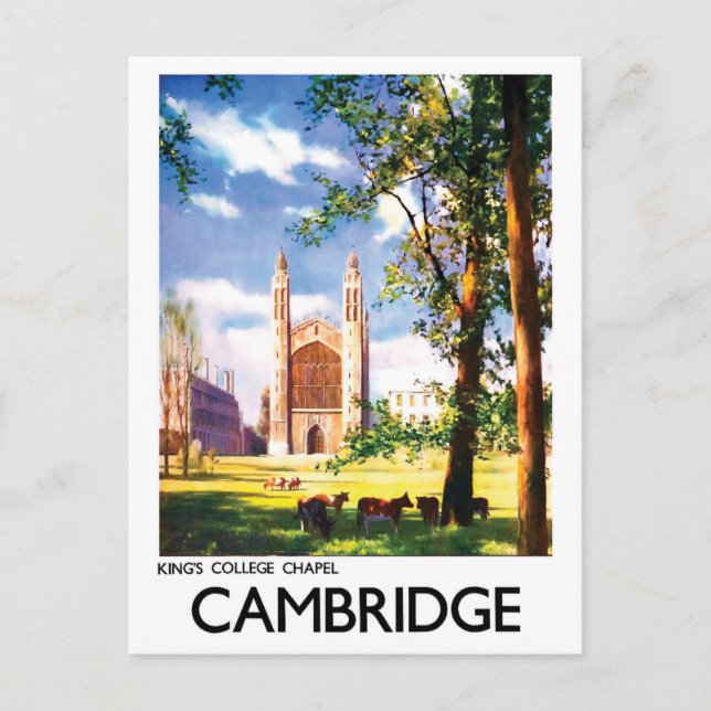 Postal Cambridge, capilla de la universidad de King's, Re (Anverso)