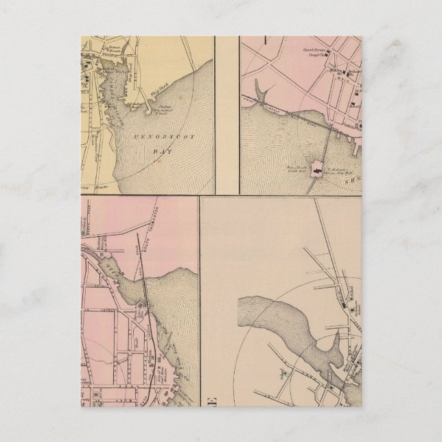 Postal Camden, Wiscasset, Damariscotta, Newcastle (Anverso)