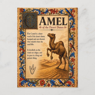 Postal Camello, Arte de Bestiario Medieval