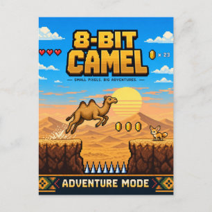 Postal Camello, arte pixel retro de 8 bits