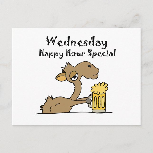 Postal Camello divertido para beber cerveza (Anverso)