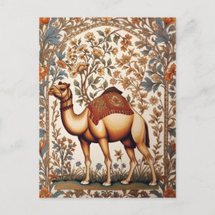 Postal Camello Elegante Inspirado en Floral de William Mo