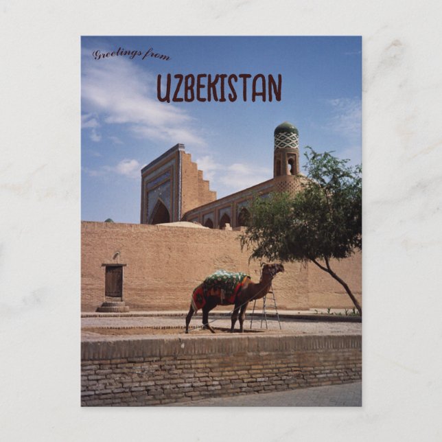 Postal Camello en Khiva Uzbekistán (Anverso)