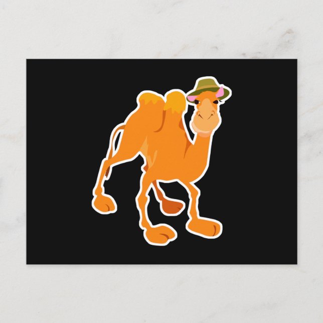 Postal camello tonto con gorra (Anverso)