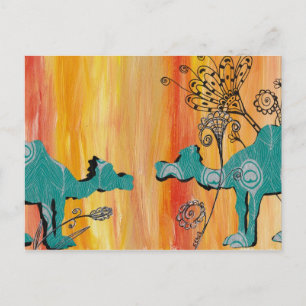 Postal Camellos de pavo real