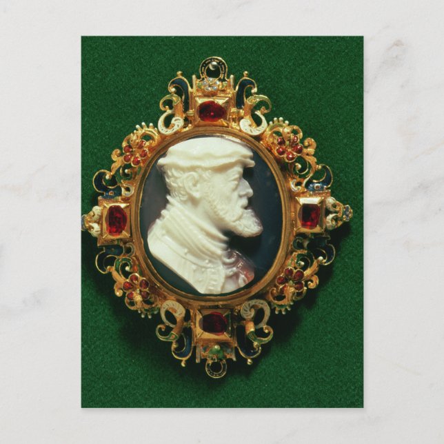 Postal Cameo con el retrato de Carlos I de España (Anverso)