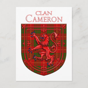 Postal Cameron Tartan Scottish Plaid Lion Rampant