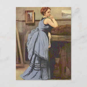 Postal Camille Corot - La mujer en azul