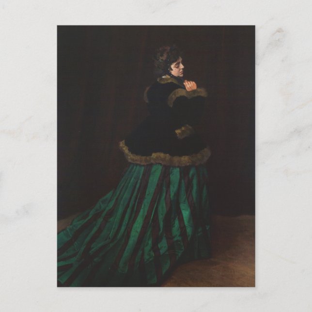Postal Camille (Mujer con vestido verde) de Claude Monet (Anverso)