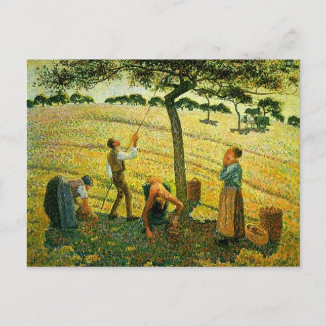 Postal Camille Pissarro - Apple Picking en Eragny-sur-Ept (Anverso)