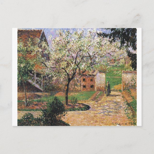 Postal Camille Pissarro - Árbol de ciruelas 1894 Eragny (Anverso)