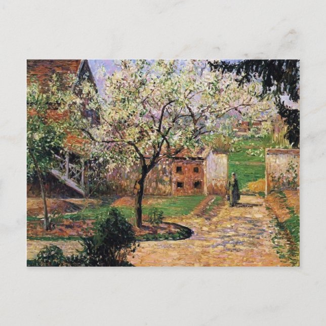 Postal Camille Pissarro - Árbol de ciruelas, Eragny (Anverso)
