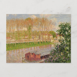 Postal Camille Pissarro   Atardecer en Moret-sur-Loing, 1