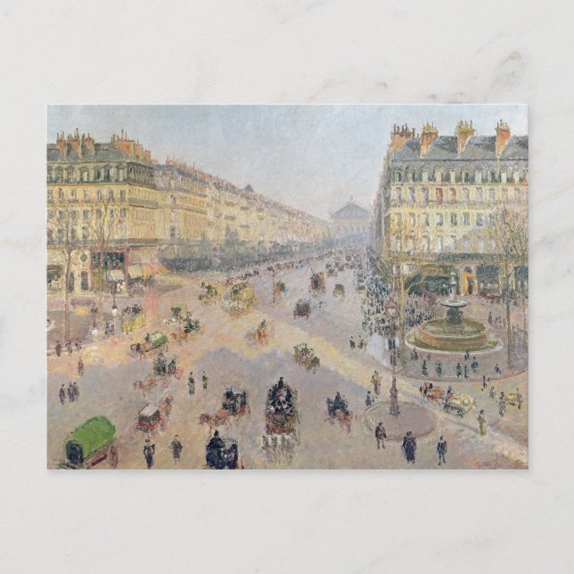 Postal Camille Pissarro | Avenida de L'Opera, París (Anverso)