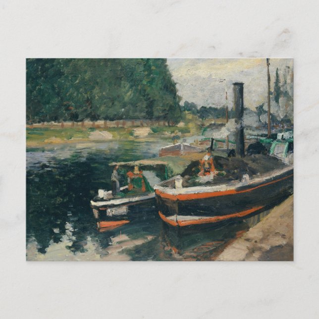 Postal Camille Pissarro - Barges en Pontoise (Anverso)