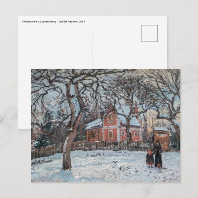 Postal Camille Pissarro - Castaños en Louvecienne (Anverso / Reverso)