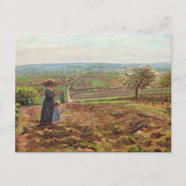 Postal Camille Pissarro: el camino a Rouen, Pontoise (Anverso)