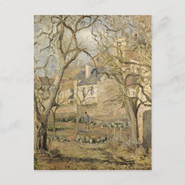 Postal Camille Pissarro | El Jardín de Verduras, 1878 (Anverso)