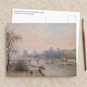 Postal Camille Pissarro - El Sena y el Louvre