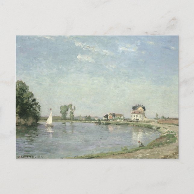 Postal Camille Pissarro | En el borde del río, 1871 (Anverso)