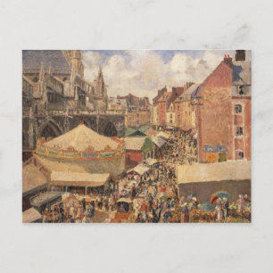 Postal Camille Pissarro   Feria en Dieppe, Sunny Morni
