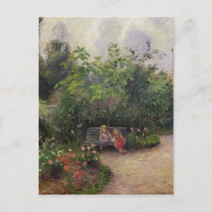 Postal Camille Pissarro Jardín en la Hermitage