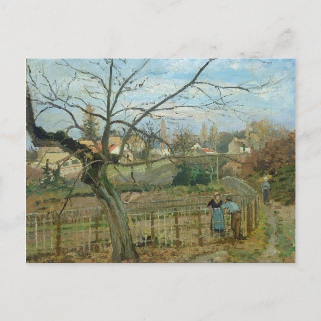 Postal Camille Pissarro | La cerca, 1872 (aceite sobre li (Anverso)