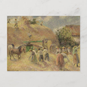 Postal Camille Pissarro   La cosecha, 1883