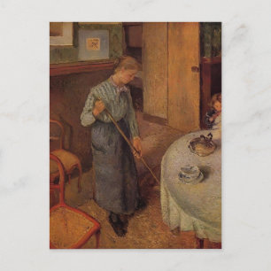 Postal Camille Pissarro - La doncella del pequeño campo
