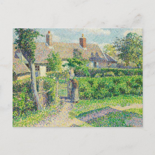 Postal Camille Pissarro - las casas de los campesinos, (Anverso)
