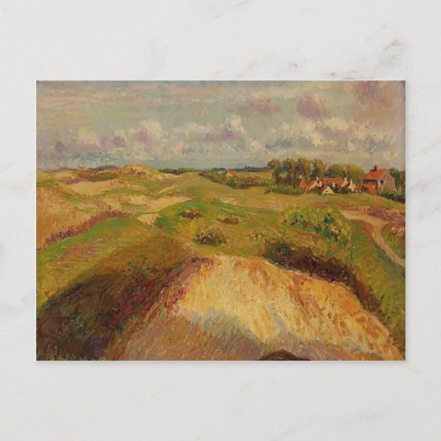 Postal Camille Pissarro - Las dunas en Knocke, Bélgica (Anverso)