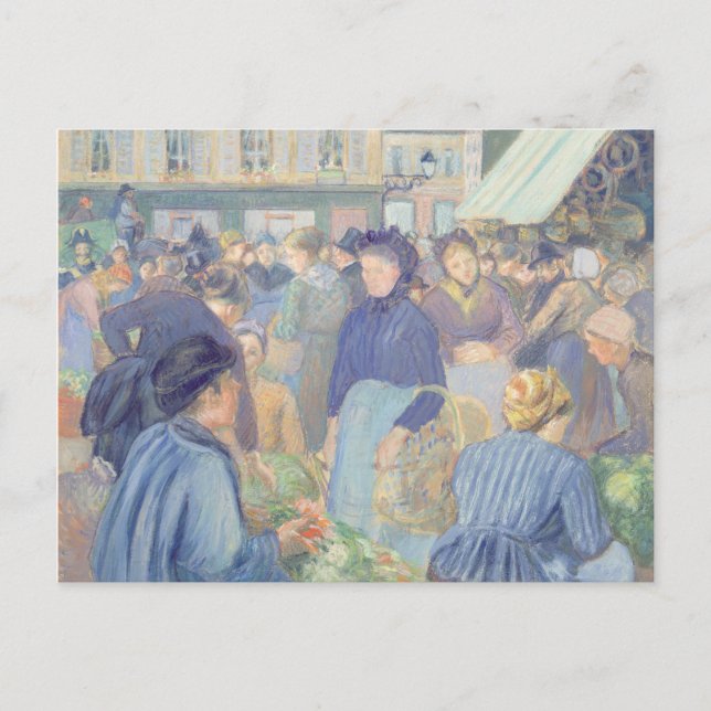 Postal Camille Pissarro | Le Marche de Gisors (Anverso)