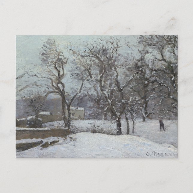 Postal Camille Pissarro - Nieve en Louveciennes (Anverso)