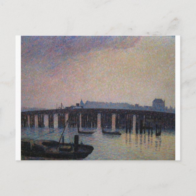 Postal Camille Pissarro - Old Chelsea Bridge 1871 Londres (Anverso)