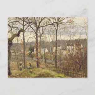 Postal Camille Pissarro Paisaje invernal en Louvecienne