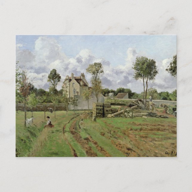 Postal Camille Pissarro | Paisaje, Louveciennes, c.1872 (Anverso)
